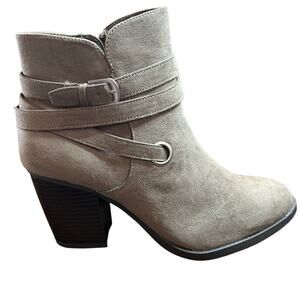 Style & Co Zolaa Block-Heel Booties Taupe Wrap Straps Boho Western NEW Size 10